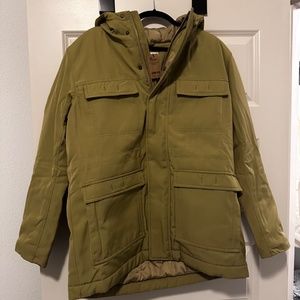 Sage Green  medium Mens Parka Relaxed-Fit Water Repellent Polyester Hooded